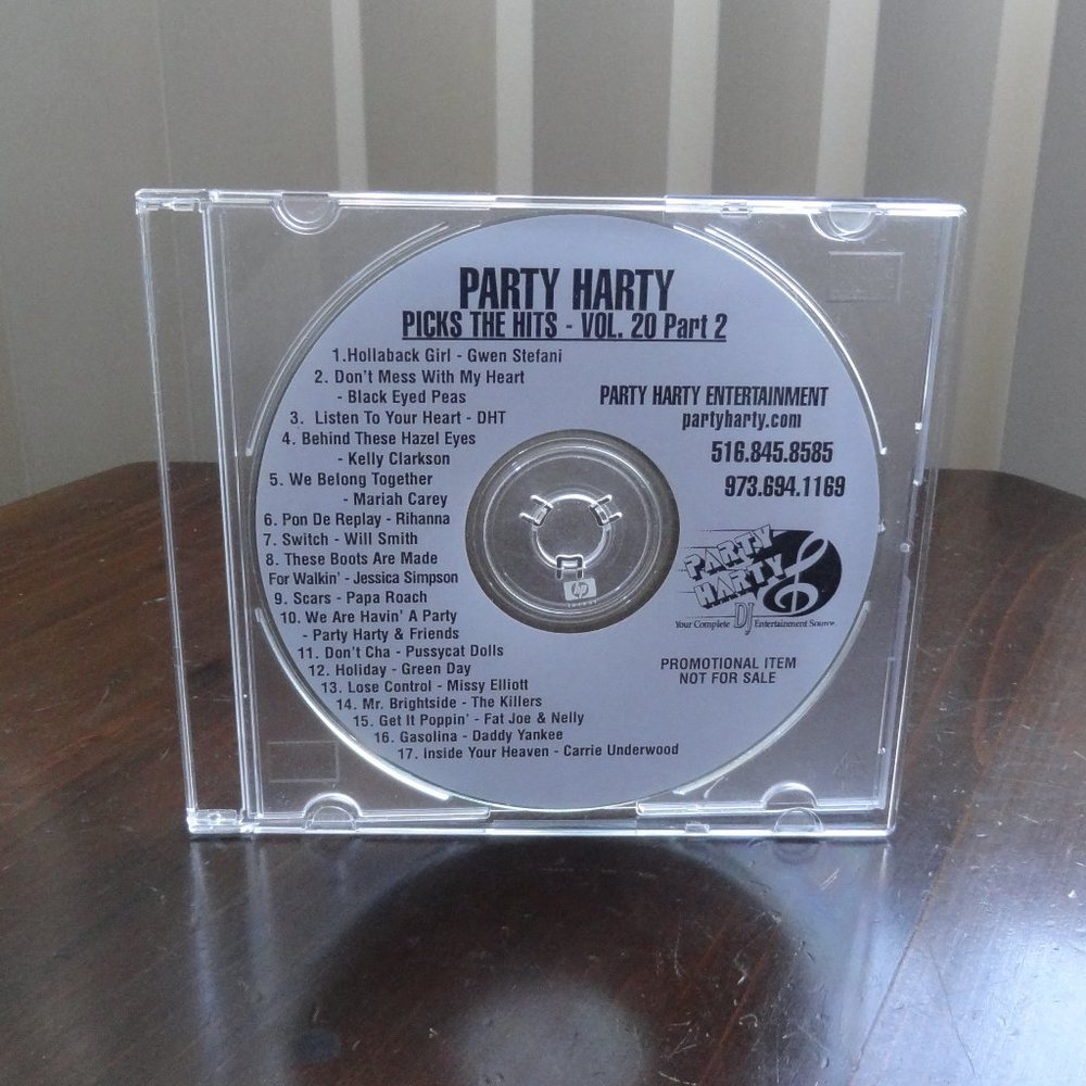 💎 PARTY HARTY CD ~ Picks the Hits - Vol 20 Part 2 ~ HP Promo Disc ~ Like NEW
